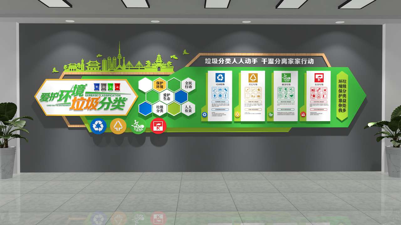 綠色垃圾分類環(huán)保文化墻(圖3)