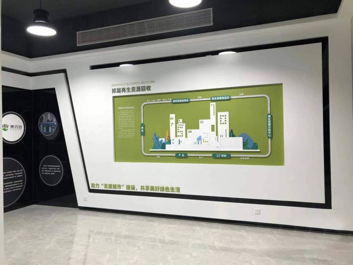 邦凝環(huán)保文化墻展廳落地效果圖(圖2)