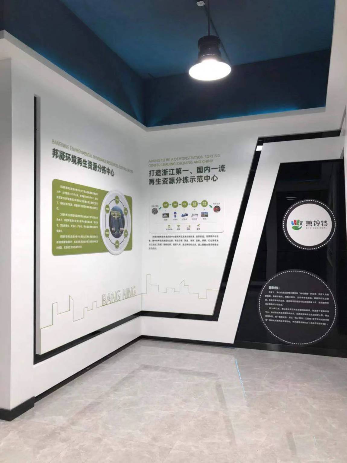 邦凝環(huán)保文化墻展廳落地效果圖(圖3)