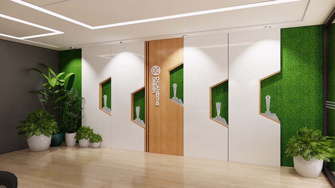 綠植裝飾綠色企業(yè)文化墻定制模板(圖5)